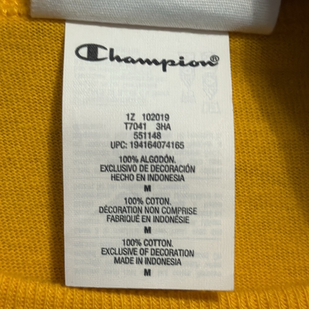 Champion Yellow and Blue T-Shirt - Picture 6 of 6